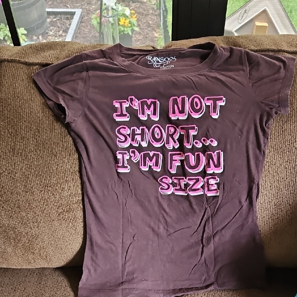 Ransom Brown and Pink Short Sleeve Tee Fun Size Print